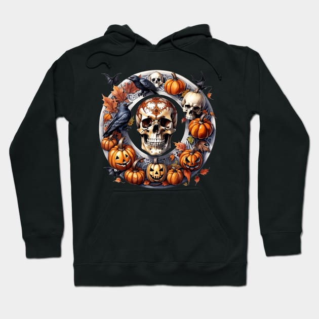 Pagan halloween skull circle Hoodie by Edgi